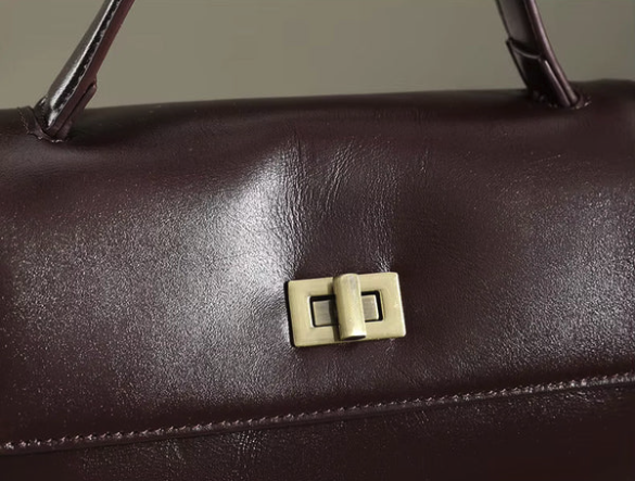 Sac Élégance - Bordeaux & Cuir de vache lisse
