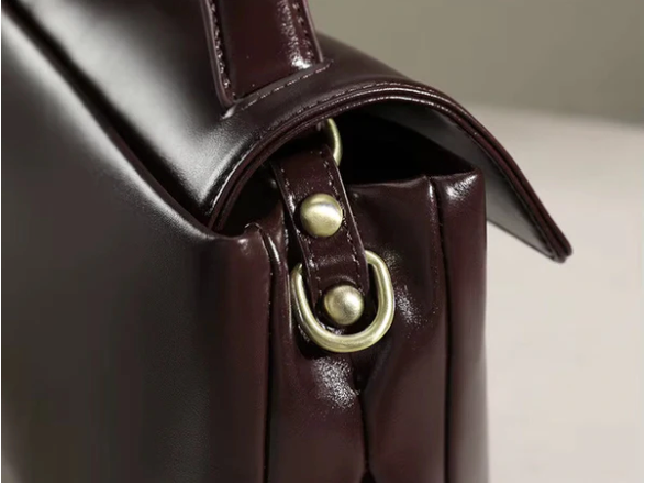 Sac Élégance - Bordeaux & Cuir de vache lisse